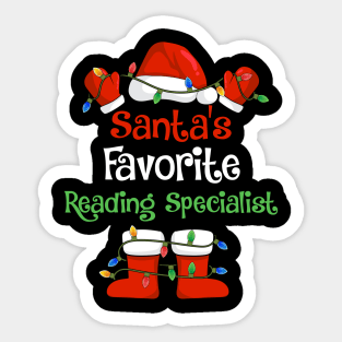 Santa's Favorite Reading Specialist Funny Christmas Pajamas Sticker